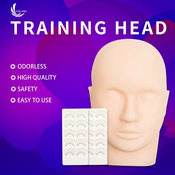 

False Eyelashes Extension Practice Exercise Kit Makeup Mannequin Head Set Grafting Eyelash Tools Kit Practice Eye Lashes Graft