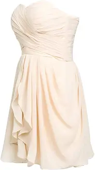 

Bridesmaid Dresses Prom Dress Sheath/Column Sweetheart Strapless Knee Length Chiffon Homecoming Dress with Pleats Party Gowns
