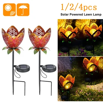 

LED Solar Powered Light Flower Shape 1/2/4pcs Solar Landscape Lawn Lamp Outdoor Waterproof Yard Garden Flower Landscape Lights