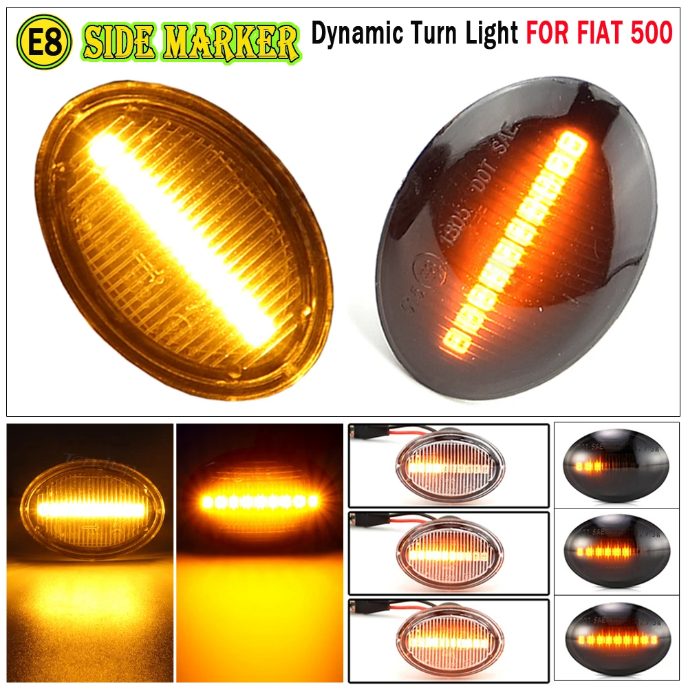 2x Dynamic Flowing LED Side Marker Turn signal Light Lamp Amber 