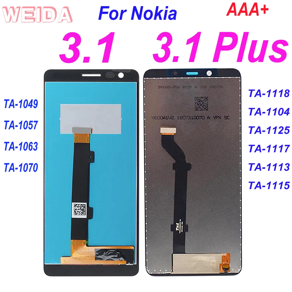 Aaa+ Lcd For Nokia 3.1 Lcd Ta-1049 Ta 