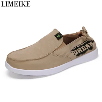 

LIMEIKE Casual Shoes Men Flat Loafers Slip On Lazy Shoes Autumn Light Male Casual Sneakers Loafer Flat