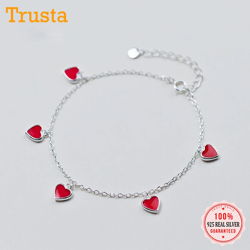 Trustdavis 2020 100% Стерлинговое Серебро 925 пробы модный романтичный любовь 5 Красное