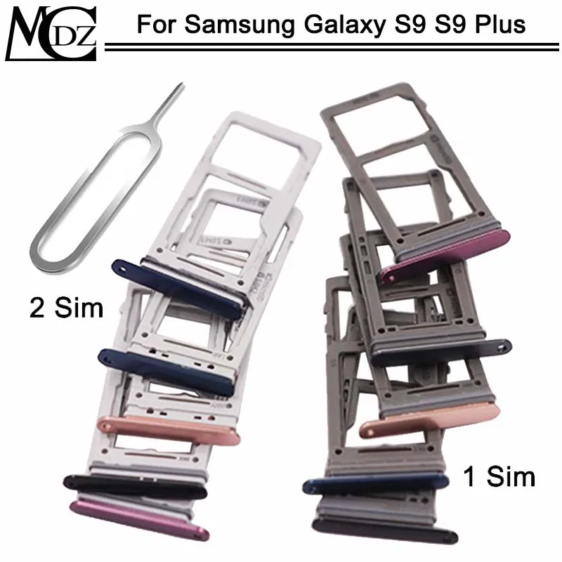 New S9 Sim Card Tray For Samsung Galaxy S9 G960 / S9 Plus G965 Sim Card Holder Socket Slot with Single Dual Card