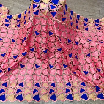 

New arrival Blue african BAZIN riche fabric with Embroidery lace african Guinea Brocade cotton fabric 27L071228
