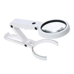LED Workbench Folding Light Magnifier For Book Newspaper Reading Portable 5x 11x Magnifying Glass Handheld Foldable Loupe