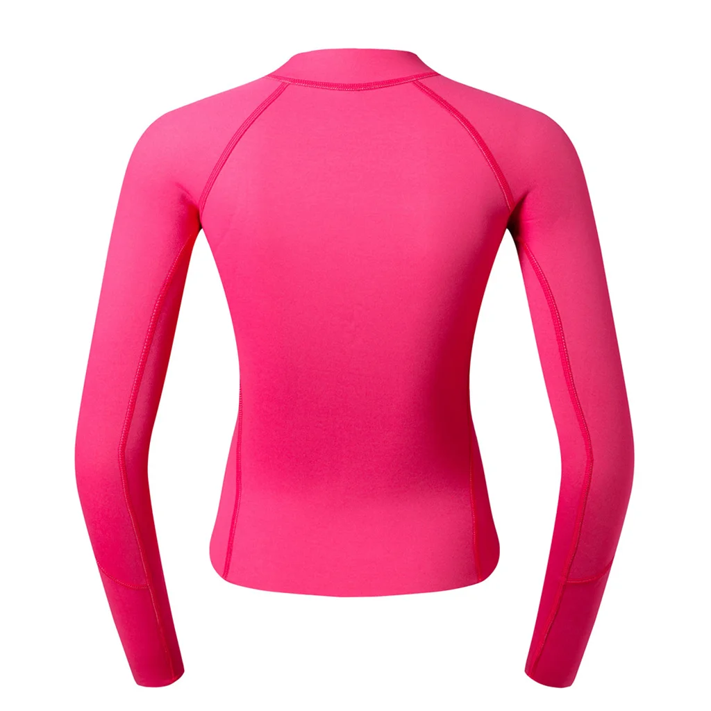 Premium 2mm Neoprene Women Wetsuit Front Zipper For Scuba Diving Swimming Top Rose Red for Diving