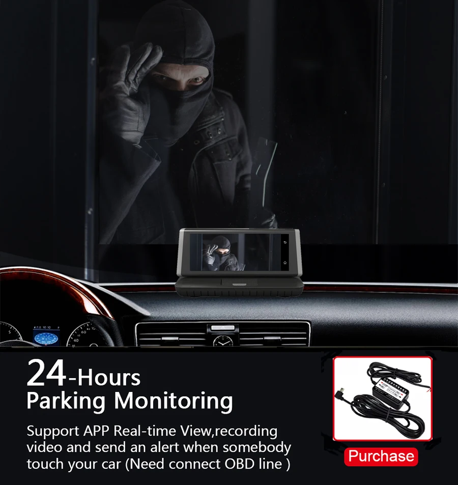 Anfilite 8 дюймов DVR Автомобильная камера 4G ADAS Android 5,1 FHD 1080P видео рекордер ram 1G/rom 16G регистратор DVR с двойной камерой s