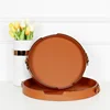 Leather Tray Nordic Creative Belt Buckle Metal Tray Round Decorative Plate Rectangular Home Storage Sample Room Decorations 2