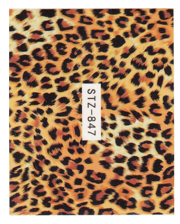5 Blatt Wassertransfer-Nagelaufkleber, Leopardenmuster, Abziehbilder, Tier, Wasserzeichen, Nagellack, Wraps, Tipps, Nagelkunst-Dekorationen, STZ846 – Detail 5