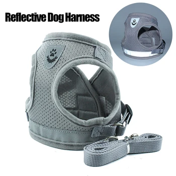 

Reflective Safety Pet Dog Harness Leash Set Nylon Dogs Cat Collar Vest For Small Medium Pet Products Puppy Chest Strap Chihuahua
