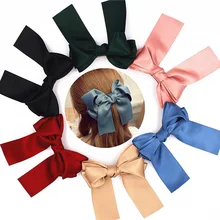 Качественные красивые шелковые заколки для волос с бантом, модные женские аксессуары для волос, заколки для волос