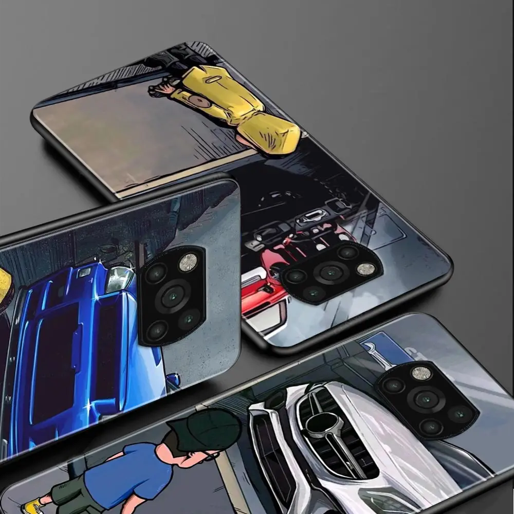 Boy See Sports Car jdm Drift For Xiaomi Poco X3 NFC M3 Pro F3 X3 GT F1 Capa for MI Note 10 Pro Case For mi CC9 Pro A3 A2 Lite
