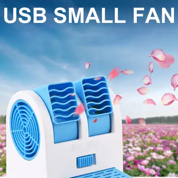 

Mini Fan Portable Fan Bladeless Fan Double Blow Wind ABS USB Or Batteries Creactive Adjustable Summer Outdoor Desktop Travel