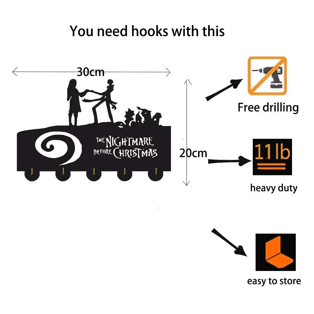 Кошмар перед Рождеством крючки для ключей крючок-вешалка настенный сверхмощный 20 фунтов(макс) декор стен деревянные крючки для одежды держатель для ключей вешалка