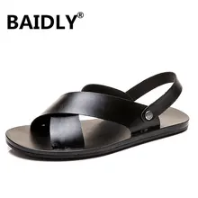 Летние мужские сандалии; классические римские кожаные сандалии; уличные тапочки; пляжные резиновые мужские водонепроницаемые туристические сандалии