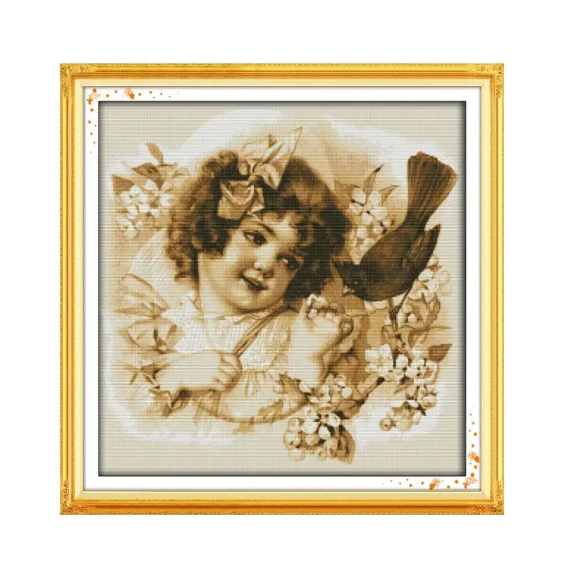 Набор для вышивки крестиком Lovely girl(2) 18ct 14ct 11ct холсты стежков с принтом вышивка