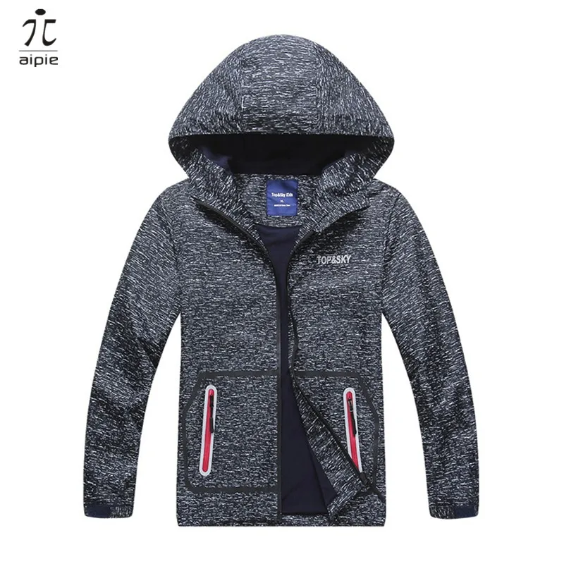Aipie/Новинка 3025 года, брендовые Детские куртки для мальчиков однотонная серая Верхняя одежда и пальто с капюшоном для мальчиков от 4 до 12 лет
