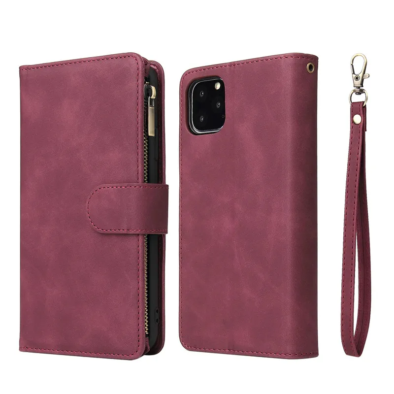 Роскошный кожаный кошелек на молнии, чехол для телефона s для iPhone 11 Pro Max, чехол для iPhone XS Max XR X 7 6 8 Plus, Магнитный флип-чехол