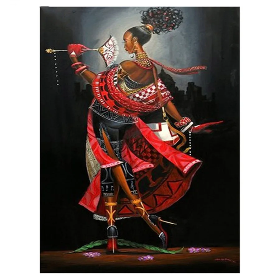 5D round square diamond embroidery African woman Diy diamond painting cross stitch mosaic diamond pictures rhinestones icon