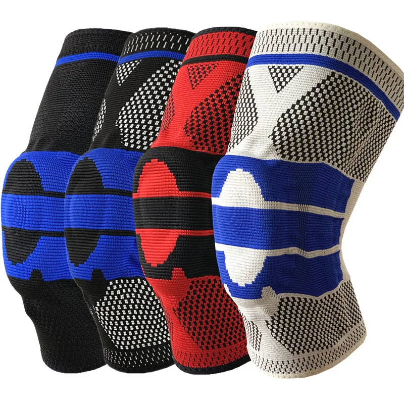 

Sports Kneecaps Basketball Riding Anticollision Breathable Fitness Patella Joints Pressurized Spring Knitted Silicone Knee Cap C