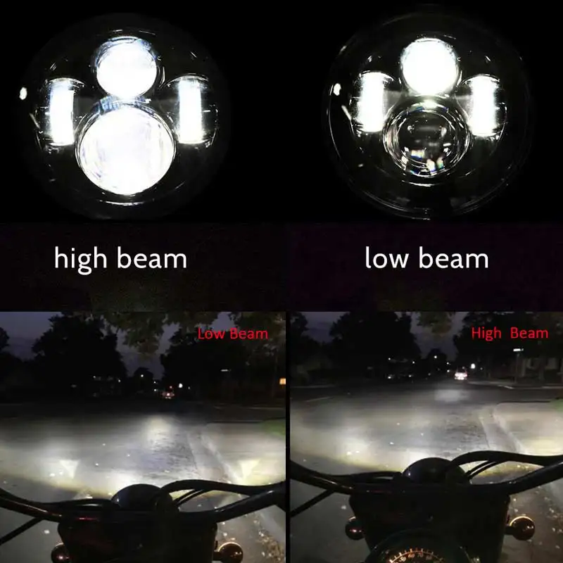 Запчасти для фар мотоцикла 7 дюймов фара дальнего и ближнего света + 4 5 &quot4 1/2