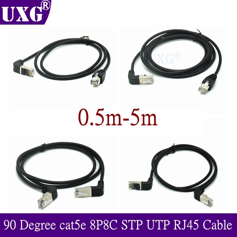 Сетевой кабель cat5e 8P8C/FTP/STP/UTP/Cat/5e двойной коленчатый вверх под углом 90 градусов