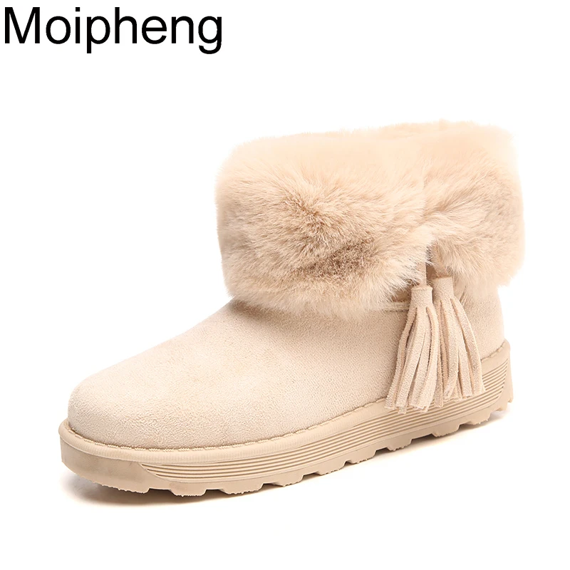 

Moipheng Snow Boots Plush Warm 2019 New Nubuck Winter Rabbit Hair Women Shoes Ankle Cotton Boots Ladies Zapatos De Mujer Botas