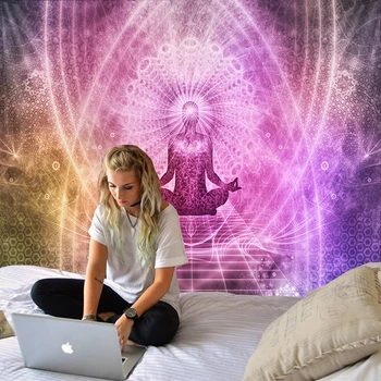 

Sonne Gott Tapisserie Psychedelic Mandala Wandbehang Elegante Boho Hippie Wandteppiche Nordic Wohnkultur