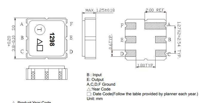 

New Original TA1298A 1298 Saw Filter 781MHz 3.8*3.8 SMD
