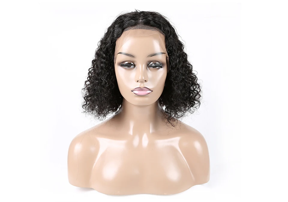 Aircabin 13x4 кудрявые парики из человеческих волос "-14" индийский волос Remy короткие парики для черных женщин парик из натуральных волос