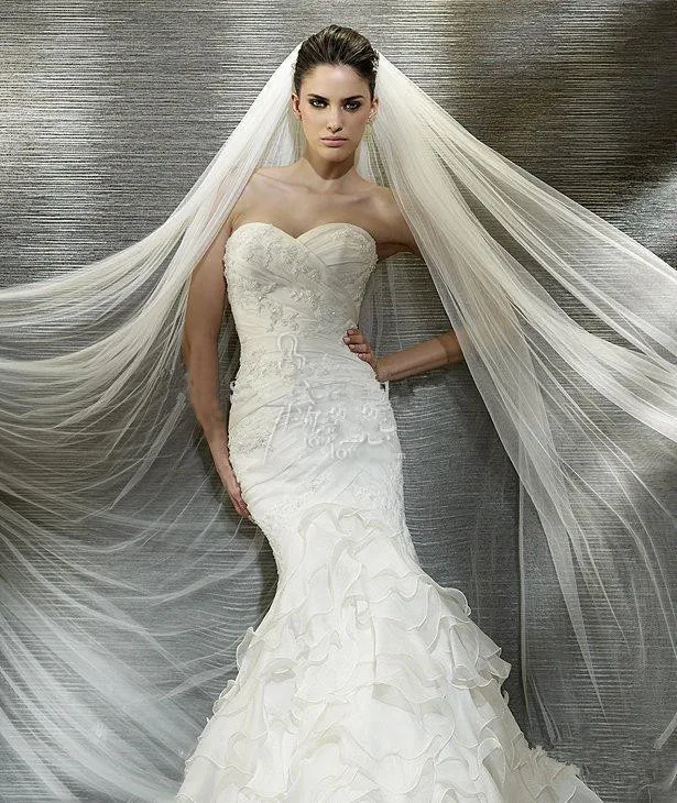 Gratis Verzending 2020 Nieuwe Charmant Mermaid Wit/Ivoor Lange Trein Custom Made Kathedraal Bruidsjurken Trouwjurken Bruid Jurken Gratis Verzending 2020 Nieuwe Charmant Mermaid Wit/Ivoor Lange Trein Custom Made Kathedraal Bruidsjurken Trouwjurken Bruid Jurken