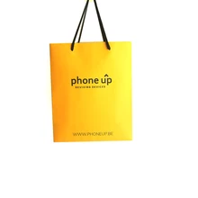 Изготовленные на заказ сверхпрочные Роскошные желтые матовые бумажные хозяйственные сумки с хлопковыми ручками для одежды/ювелирных изделий/коммерческих крафт-бумажных сумок