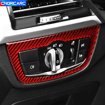 

Carbon Fiber Headlight Switch Decoration Frame Sticker Trim For BMW X3 X4 G01 G02 2018-2020 Car Styling Interior Accessories