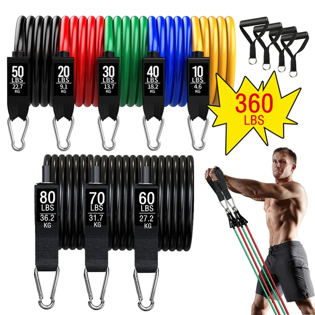 250 LBS Bandas elásticas de Ejercicio con Asas para Entrenamiento de  Resistencia Bandas Elasticas Musculacion Set Látex Gomas Yoga Pilates  Estiramientos Gimnasio en Casa Glúteos Ejercicios - AliExpress