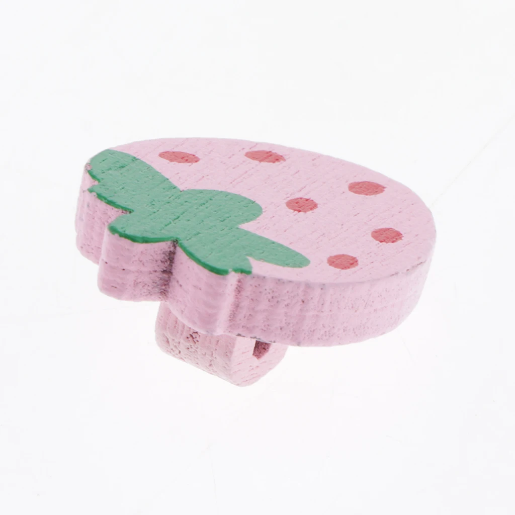 30pcs Creative Wooden Buttons, Set Basic Button for DIY Sewing, Craft Ornament, Handicrafts, Pink Strawberry