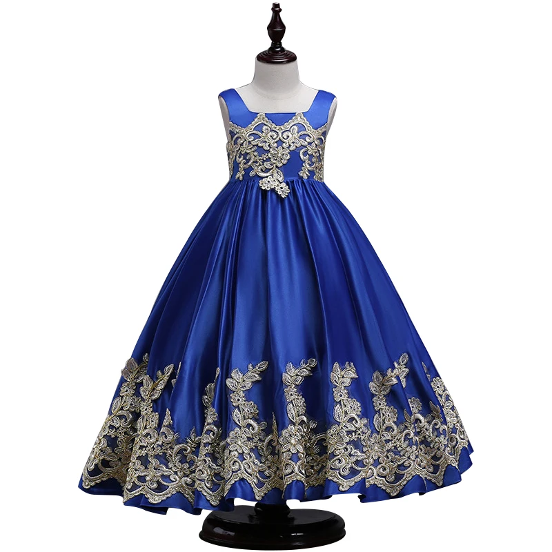 Длинное платье для девочек-подростков 4-14 лет на свадьбу; элегантное праздничное платье принцессы; торжественное платье с вышитыми цветами; Одежда для девочек