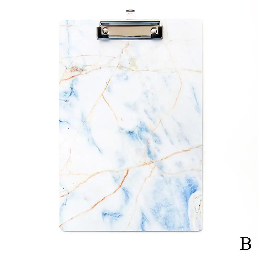 B 1PcA4 мрамор планшет с зажимом fileпапка блокнот красочные WordPad держатели документов плойка со щипцами школьные офисные канцелярские принадлежности - Цвет: B
