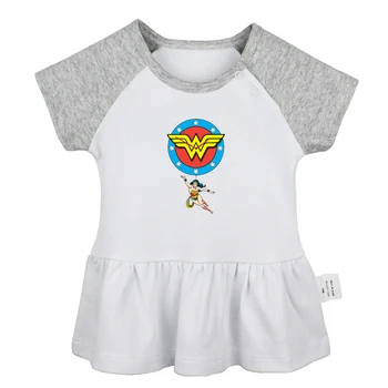 

Superman & Wonder Woman Awesome Power Couple Virgo Pisces Symbol Design Newborn Baby Girls Dresses Toddler Infant Cotton Clothes