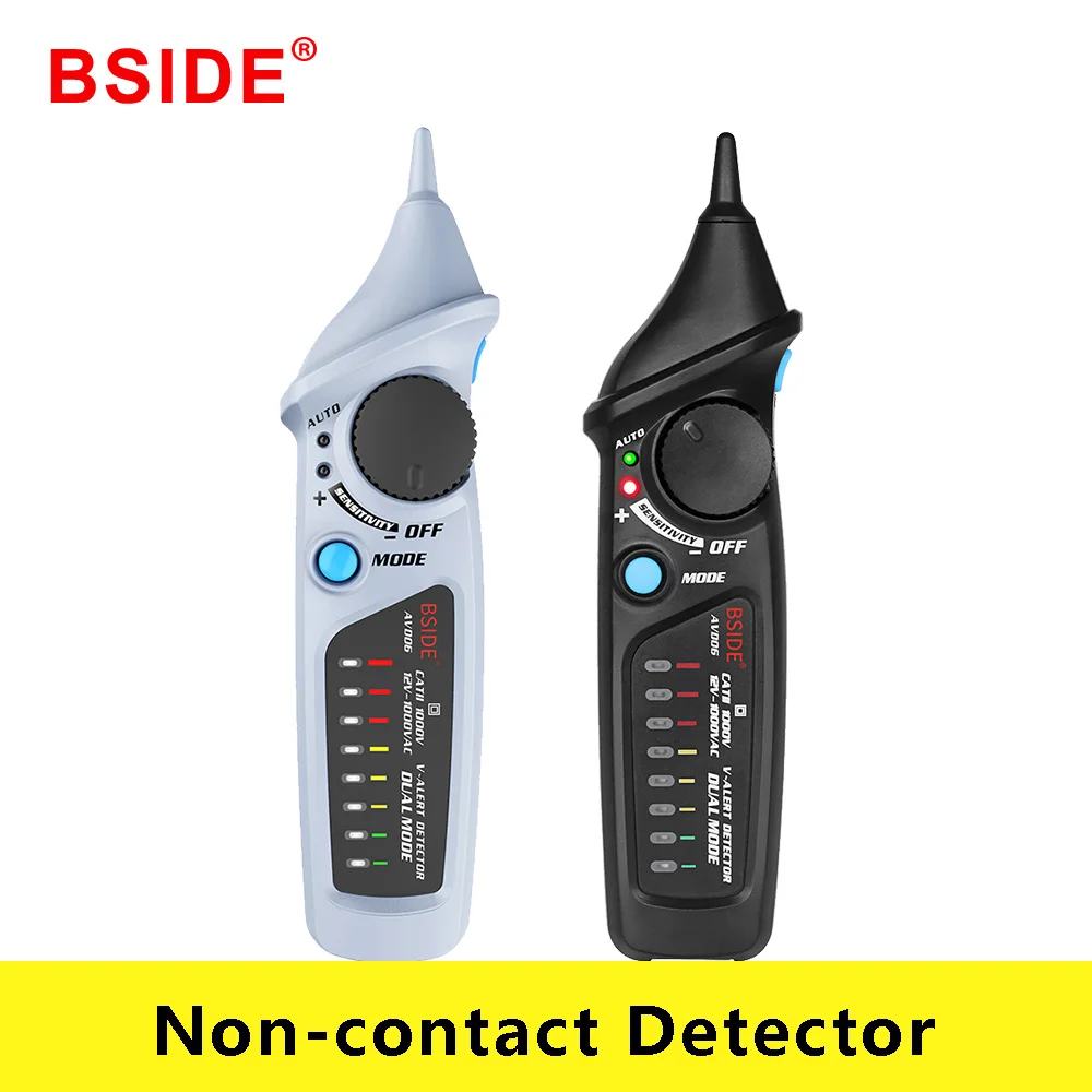 

BSIDE AVD06 Non-contact Voltage Detector AC 12-1000V Circuit Tester Test Pen Power Socket Live Wire Check Dual Mode with 8 LED