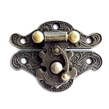 

40pcs 29*38 Mm Bronze Agraffe Zinc Alloy Small Clasp Buckle Antique Wooden Box Cabinet Drawer Lock Horns Furnitures Decorations
