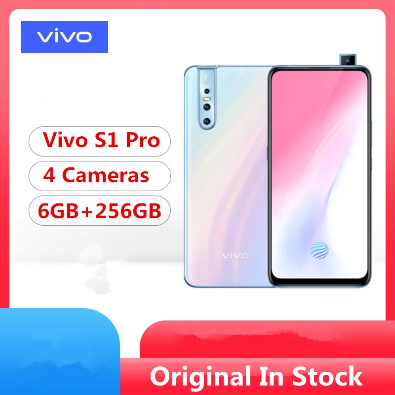 

Vivo S1 Pro Mobile Phone 6.39 inch 6GB RAM 256GB ROM Snapdragon 675 Octa Core Android 9 Camera 32MP 3700mAh Smartphone