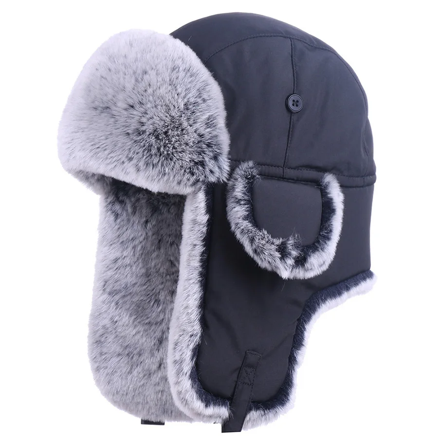 

Cotton Russian Ushanka Winter Warm Men Women Trapper Trooper Earflaps Windproof Snow Ski Cap Cossack Faux Fur Aviator Bomber Hat