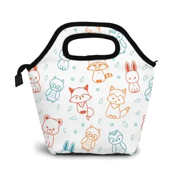 

Forest Animal Pattern Lunch Bag Lunch/ice Bags Portable Insulated Picnic Food Box for Women Men