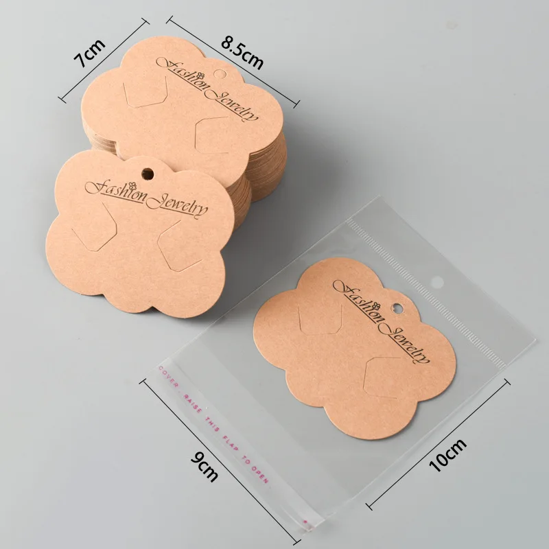 30pcs Earrings Paper Card for Bracelet Necklace Hairband Ear Studs DIY Jewelry Display Package Card Handmade 5x5/6x6/5x9/8x8cm
