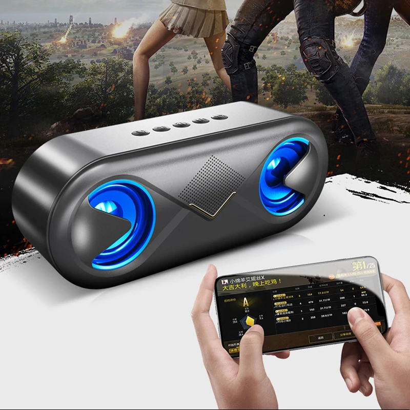 Открытый динамик беспроводной портативный Bluetooth динамик Led сабвуфер 4D Hifi стерео Бас громкий динамик Настольный ПК звуковая коробка