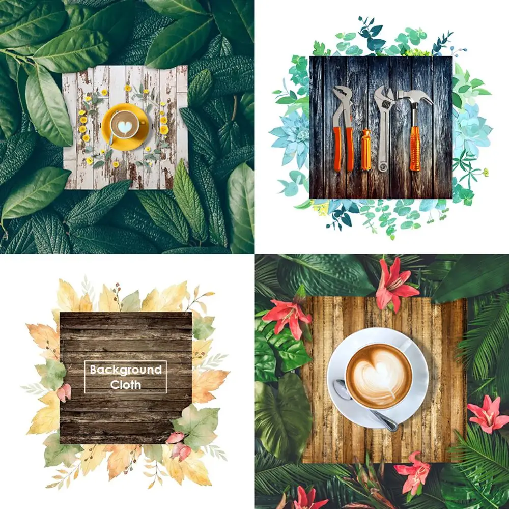 

Wooden Board Photography Background Retro Planks Texture Cake Food Background Durable Cloth Backdrop For Photo Studio 60x60cm