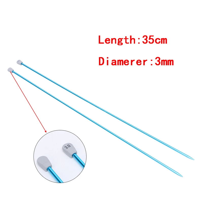 2 шт. 35 см один Poin спицы булавки прямые алюминиевые DIY инструмент для плетения