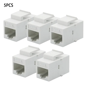 

For Wall Plate Outlet Panel White Per Set CAT6 RJ45 Jack Female Coupler Insert Snap-in Connector