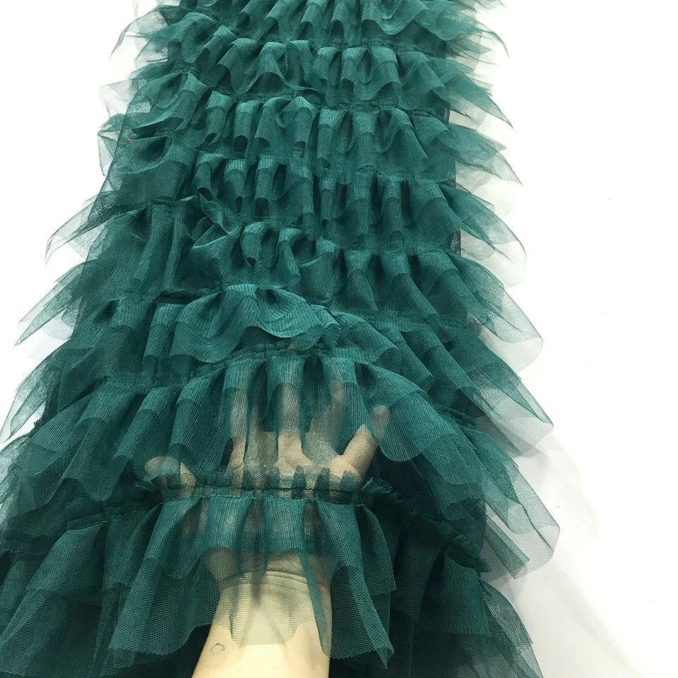 As picture Африканская кружевная ткань Высокое качество 3D кружево Зеленый цвет французский Тюль Кружевная Ткань 5 ярдов с 3D для свадебного платья M3488 - Цвет: As picture